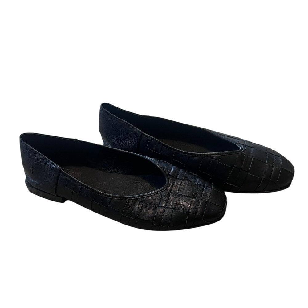 Frye Claire Woven Leather Flats – Black sz 9.5 - Picture 3 of 8